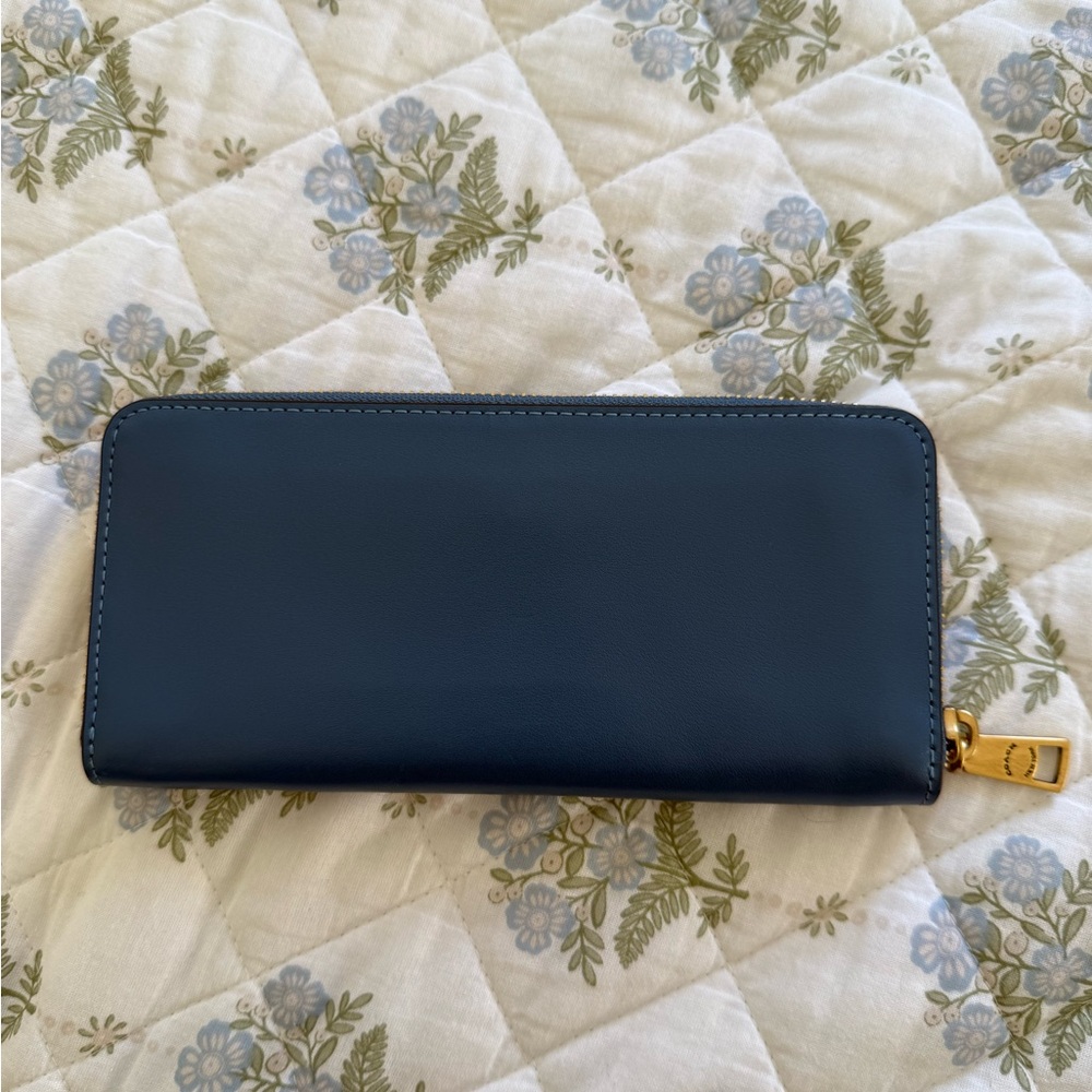 Coach Teal Leather Zip Wallet - Picture 2 of 3